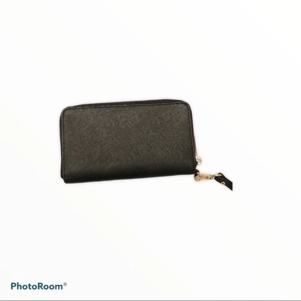 Michael kors black studded heart wristlet clutch
